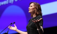 Geena Davis speaking at The Power of Inclusion Summit 2019 in Auckland, New Zealand. 