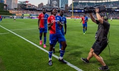 Eberechi Eze, celebrating scoring against Sevilla in pre-season last month, was hugely effective for Palace after Roy Hodgson took over from Patrick Vieira.