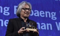 Director Lav Diaz holds the Golden Lion award for Best Film for the movie "The Woman Who Left"  during the awards ceremony of the 73rd Venice Film Festival on September 10, 2016 at Venice Lido.  / AFP PHOTO / TIZIANA FABITIZIANA FABI/AFP/Getty Images