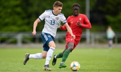 Portugal v Russia - 2019 UEFA European Under-17 Championships Group C<br>Dublin , Ireland - 7 May 2019; Stepan Melnikov of Russia in action against Gerson Sousa of Portugal during the 2019 UEFA European Under-17 Championships Group C match between Portugal and Russia at the UCD Bowl in Dublin. (Photo By Sam Barnes/Sportsfile via Getty Images)
