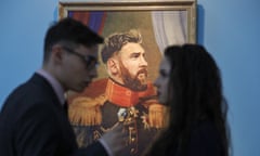 A Messi portrait at the Museum of Academy of Arts in St Petersburg.
