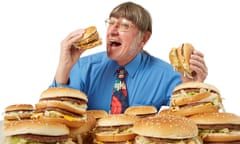 Don Gorske surrounded by Big Macs in 2021.