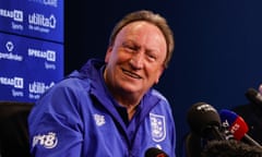 Neil Warnock speaks to the press after being appointed as the new manager of Huddersfield.