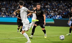 Luis Alberto backheels the ball into the net