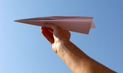 Paper plane, dart in hand