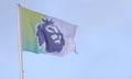 A flag emblazoned with the Premier League logo