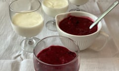 Rachel Roddy's panna cotta with frozen fruit compote. 1033