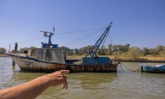 A fishermans boat abandoned about 50 years ago in the Venitian lagoon.