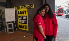 Wilko staff Myesha Maynard and Garisha outside a branch in Wembley