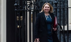 Karen Bradley leaves Downing Street on Tuesday after becoming secretary of state for Northern Ireland in this week’s cabinet reshuffle