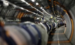 The Large Hadron Collider in its tunnel at Cern, near Geneva, Switzerland