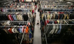 Woman walking through a garment factory