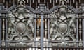 Gates are seen at the Foreign and Commonwealth Office in London