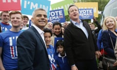 Sadiq Khan with David Cameron