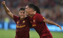 Chris Smalling (right) celebrates scoring the only goal of the game against Cremonese.