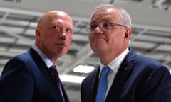 Minister for defence Peter Dutton and prime minister Scott Morrison.