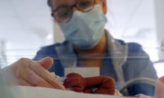 Layla Bridges, a neonatal nurse, cares for a premature baby at the Lancashire Women and Newborn Centre at Burnley General Hospital in East Lancashire.