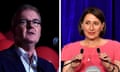 As Gladys Berejiklian's Liberal-National Coalition is returned to power in New South Wales for a third term, Guardian Australia reporter Anne Davies reports from Labor's election night reception in Coogee