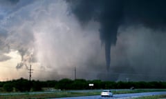 a tornado spins