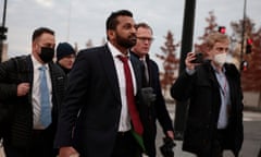 Former Republican aide Kash Patel is followed by reporters in Washington