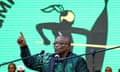 Former South African president Jacob Zuma speaks to supporters during the launch of the election manifesto of his new political party, uMkhonto we Sizwe