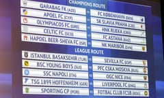 The full Champions League play-off draw.