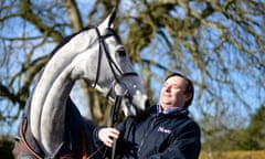 Simonsig with Nicky Henderson at the trainer’s Seven Barrows stables, Lambourn