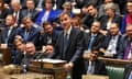 Chancellor of the Exchequer Jeremy Hunt gives Autumn Statement at the House of Commons in London.