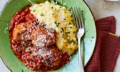 Ricotta and sage meatballs with tomato and basil ragu, served with a homemade buttery sweetcorn parmesan polenta 47
