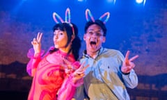 Joyful … Mei Mei Macleod and Liam Lau-Fernandez in A Playlist for the Revolution at Bush theatre, London