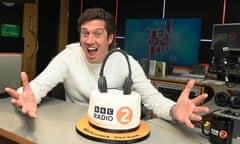 Vernon Kay looking excited in the Radio 2 studio