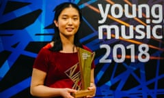 Lauren Zhang, 16, with the BBC Young Musician 2018 trophy