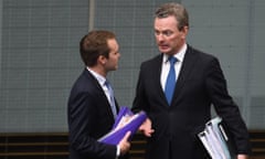 Wyatt Roy and Christopher Pyne in the House of Representatives last year.