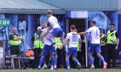 Kilmarnock celebrate Marley Watkins’ second-half goal at Rugby Park.