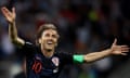 Argentina v Croatia: Group D - 2018 FIFA World Cup Russia<br>NIZHNY NOVGOROD, RUSSIA - JUNE 21: Luka Modric of Croatia celebrates after scoring his team’s second goal during the 2018 FIFA World Cup Russia group D match between Argentina and Croatia at Nizhny Novgorod Stadium on June 21, 2018 in Nizhny Novgorod, Russia. (Photo by Maja Hitij - FIFA/FIFA via Getty Images)