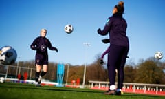 Beth England (left) was named PFA player of the year for her 21 goals in the 2019-20 season. 