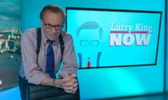 Larry King, on the set of his show on Russia Today. 
