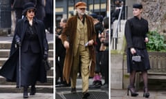 Vivienne Westwood memorial service. L-R: Bianca Jagger, Bob Geldof, Elle Fanning