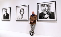 ‘You don’t need to add a palm tree’ … Bailey with his portraits of Michael Caine, Jean Shrimpton and Mick Jagger at the Gagosian, London.
