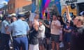 Counter-protesters drowned out opposition to a drag queen reading event at Manly library