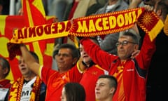 Macedonian football fans at a match against Slovenia in October 2019
