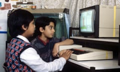 A BBC Micro Computer in use in a home in the 1980s. At launch the Cambridge built machine made home computing affordable for the first time.