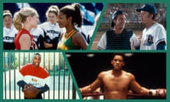 Stills from Bring It On, Bull Durham, Ali and Hoop Dreams