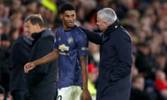 The only player spared José Mourinho’s wrath after the draw at Southampton was Marcus Rashford, who had to be substituted after picking up a knock.