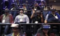 People look through Samsung Gear VR virtual reality goggles at the Samsung booth during CES International, Tuesday, Jan. 9, 2018, in Las Vegas. (AP Photo/John Locher)