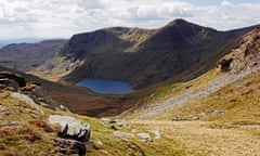 Ill Bell and Kentmere reservoir as seen from Harter Fell, Cumbria.