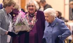 The Queen with Women’s Institute members at West Newton village hall in Norfolk.