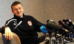 Cardiff City manager Solskjaer speaks to the media during a news conference at the Vale hotel in Hensol, Vale of Glamorgan<br>Cardiff City manager Ole Gunnar Solskjaer speaks to the media during a news conference at the Vale hotel in Hensol, Vale of Glamorgan, Wales, January 10, 2014. REUTERS/Rebecca Naden (BRITAIN - Tags: SPORT SOCCER)