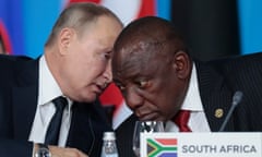 South African president, Cyril Ramaphosa, with his Russian counterpart, Vladimir Putin, in 2019.