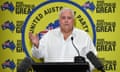 Clive Palmer at a media conference in Brisbane the day before the 2020 Queensland election